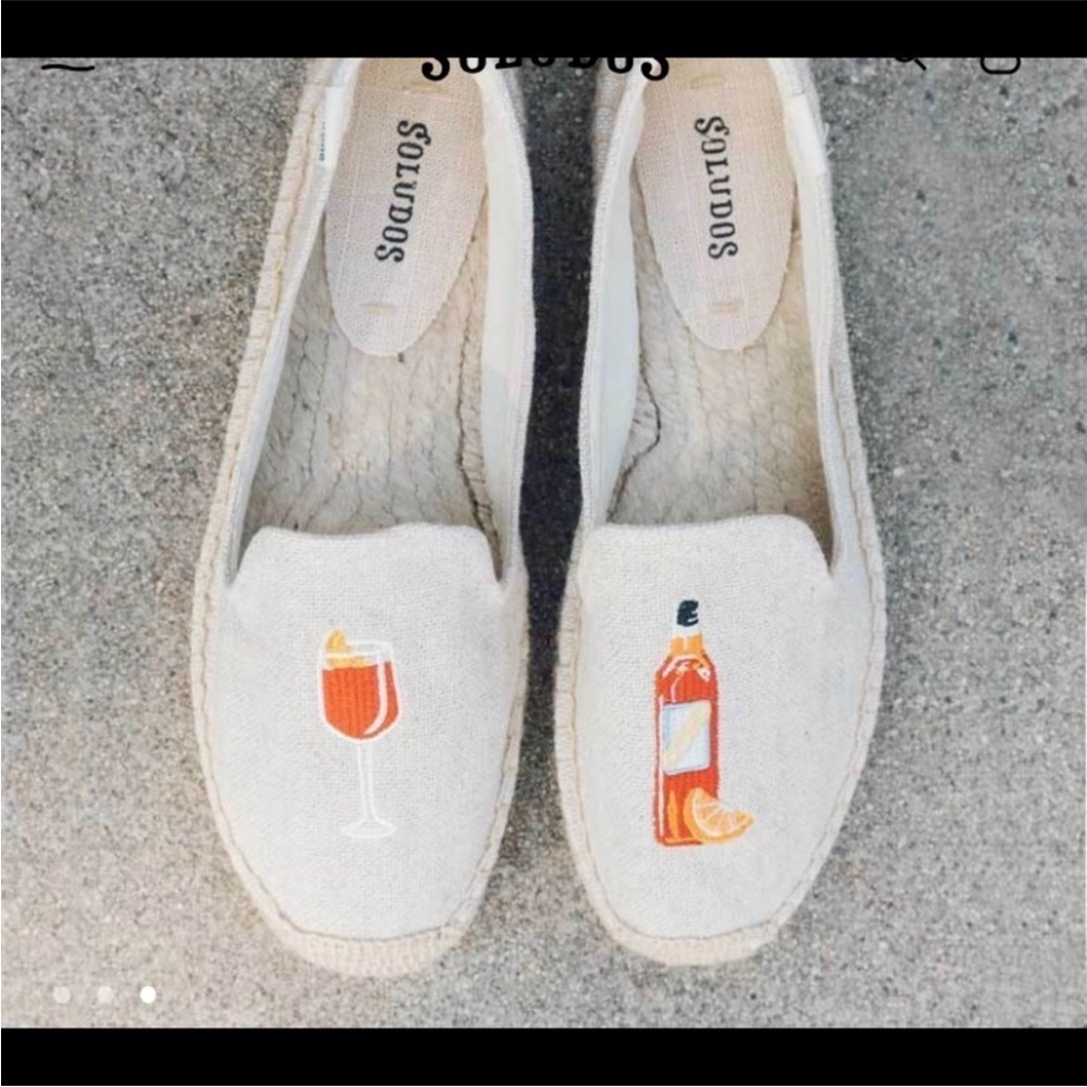 Soludos Embroidered Canvas Aperol Spritz Espadrille Flats 8 - Picture 3 of 11